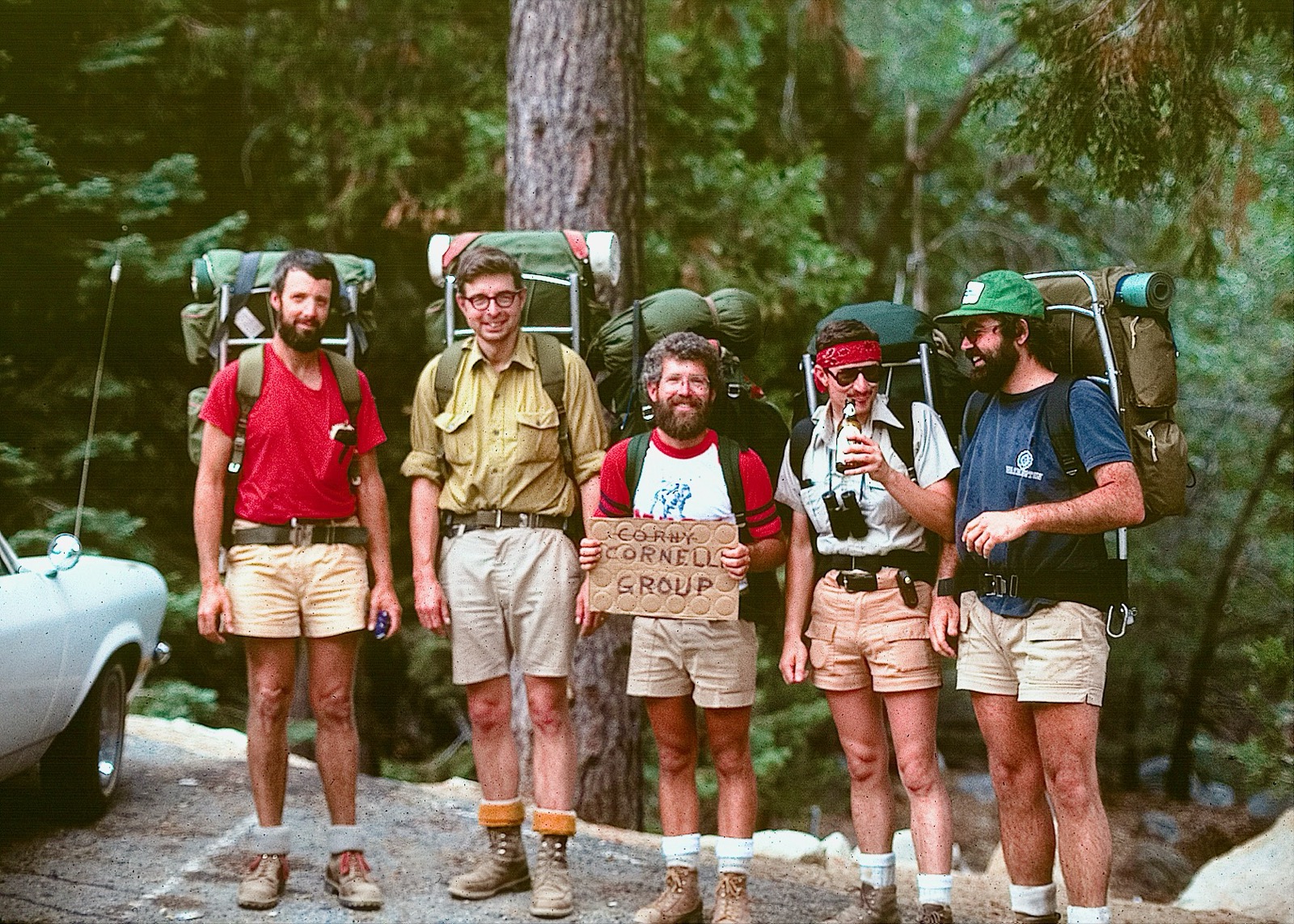 Mike Hamilton's graduate committee visiting the San Jacinto Wilderness areas in 1981