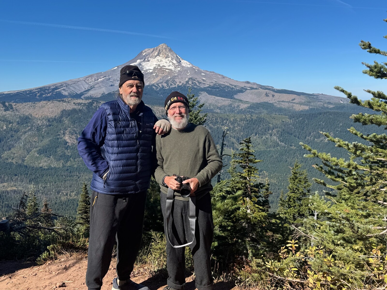 Jim and I posing in front of Mount Hood, October 2024